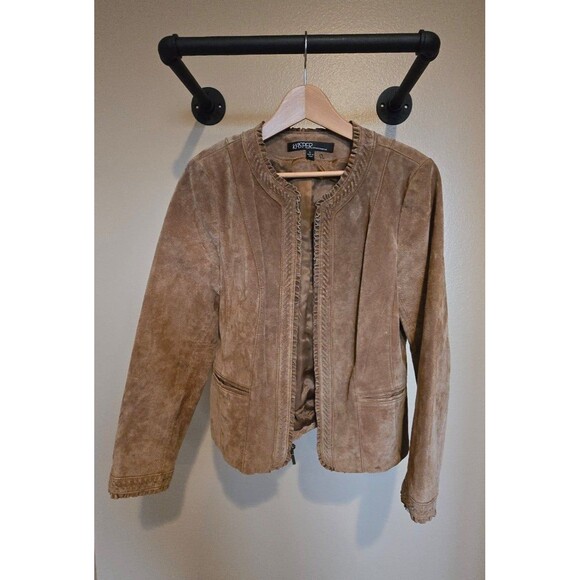 Brown 100% leather jacket Kasper Bramd Women's size large - Picture 1 of 10